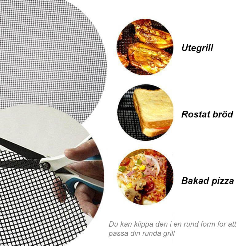Grillfine BBQ Grillnetz / Tapis de Grill | Antiadhésif & Réutilisable | Résistant à la chaleur jusqu'à 370 °C | Pour Viande, Poisson & Légumes
