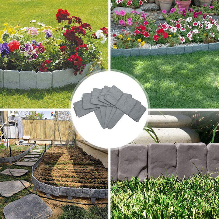 5+5 GRATUIT | StonePath - Clôture de jardin de haute qualité et durable en pierre simulée