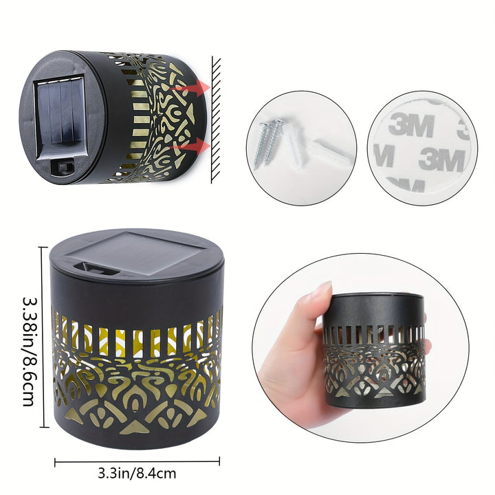 LumoraLicht Appliques Solaires Extérieures Set de 2 | IP65 Étanche | Motif Lumineux Filigrane | Sans Câble & Électricité