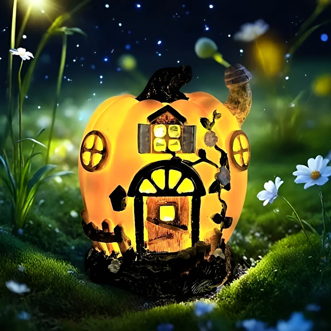 Maison Citrouille Solaire Lumipumpa | Lampe de Jardin LED | Résistante aux Intempéries & Économique en Énergie | Parfaite pour Halloween & Décorations d'Automne