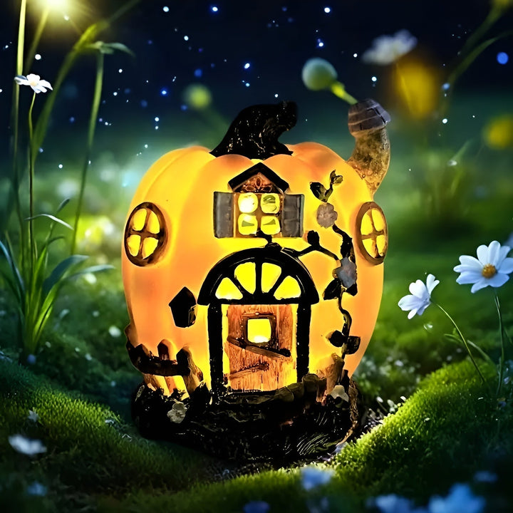 Maison Citrouille Solaire Lumipumpa | Lampe de Jardin LED | Résistante aux Intempéries & Économique en Énergie | Parfaite pour Halloween & Décorations d'Automne