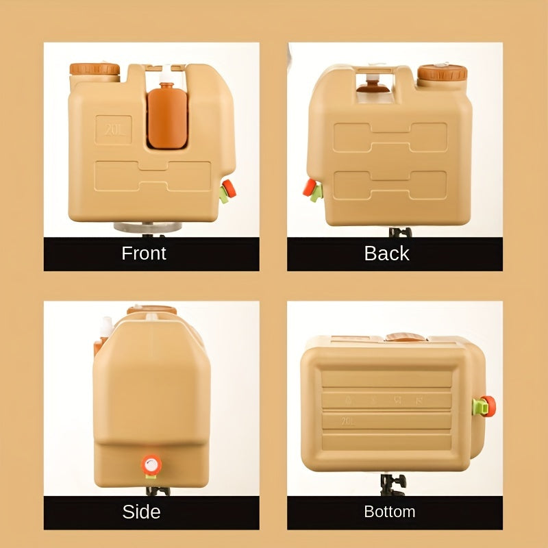 AquaTrek Conteneur d'eau extérieur avec distributeur | Compact & Portable | Avec support à savon | Idéal pour le camping & les voyages