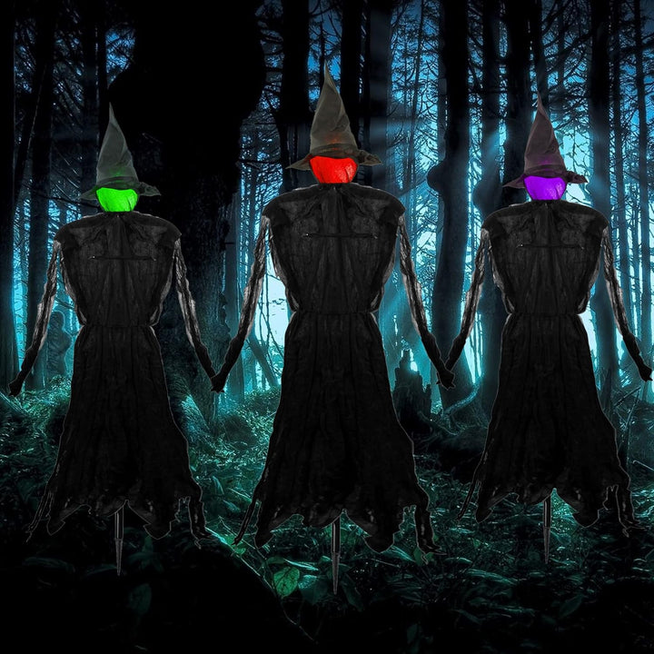 HexaGlow – Trio de sorcières Halloween lumineuses !