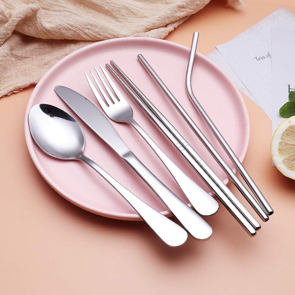 Set de couverts GoCutlery | 4 pièces pour emporter | Acier inoxydable & sans BPA | Avec étui de transport