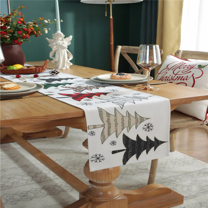 WinterLane - Chemin de table décoratif avec sapin de Noël et flocons de neige