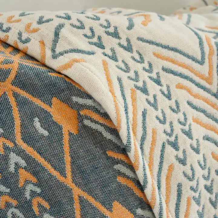 Mandoria Couverture Réversible Boho | Design Mandala | Utilisable des Deux Côtés & Douce au Toucher | 150×200 cm / 200×230 cm