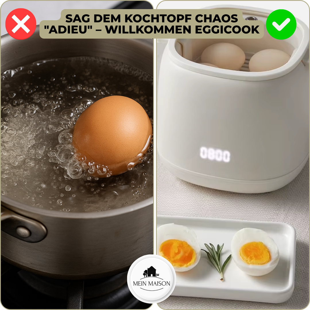 Cuit-oeufs électrique EggiCook | Oeufs parfaits d'un simple bouton | Arrêt automatique | 4 oeufs