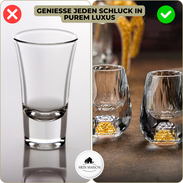 Verre à shot en cristal GemChisel | Design luxueux avec paillettes | Stable & Taillé à la main | 10 ml