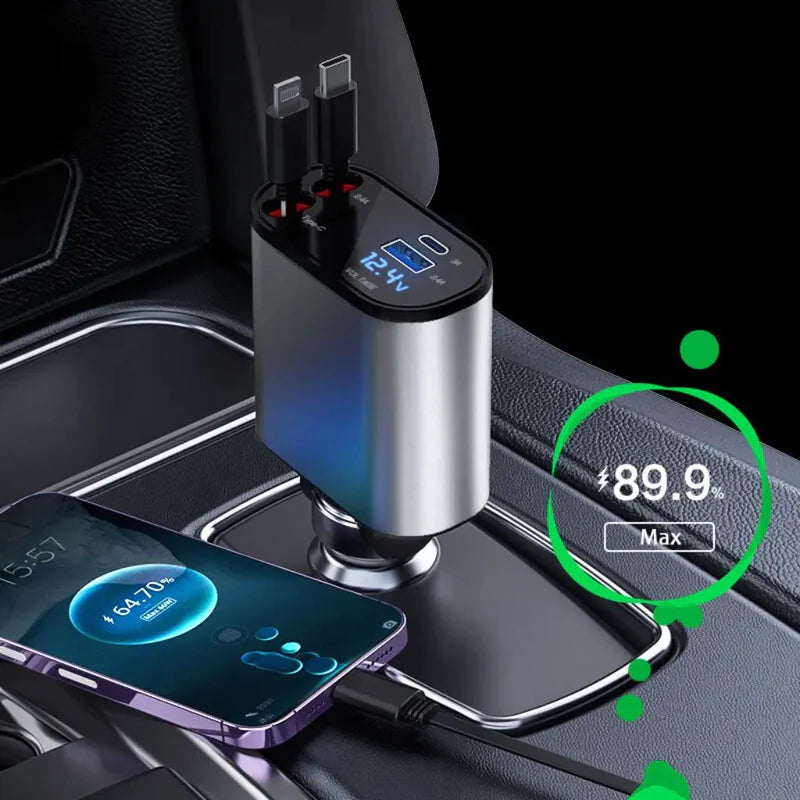 QuadCharge - Chargeur rapide enroulable pour voiture
