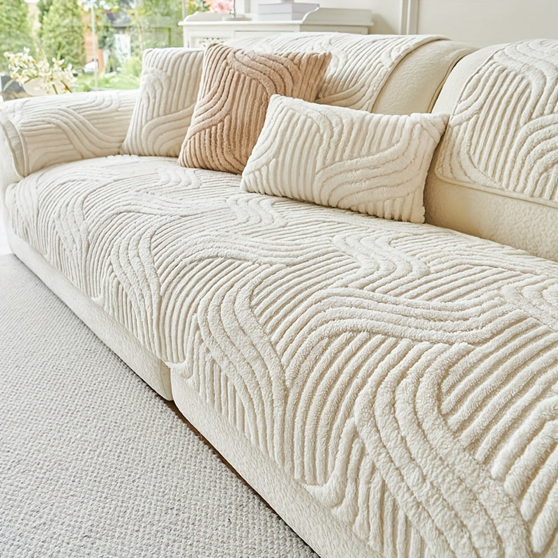 SofaHaven Housse de canapé en peluche | Antidérapante & Lavable | Douce & Respirante