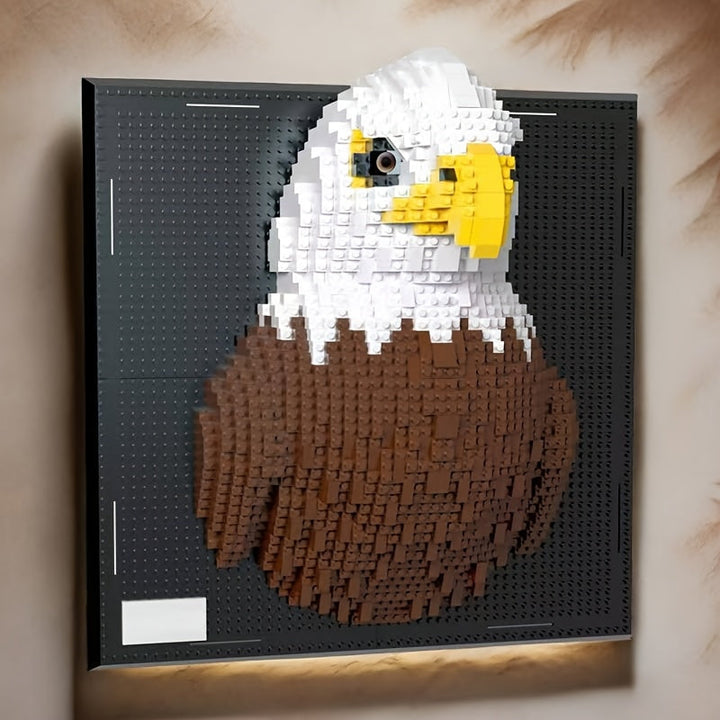 BrickVista 3D Art mural Set | Requin & Aigle | 2000 Blocs | Plastique ABS | 24,5 × 24,5 cm