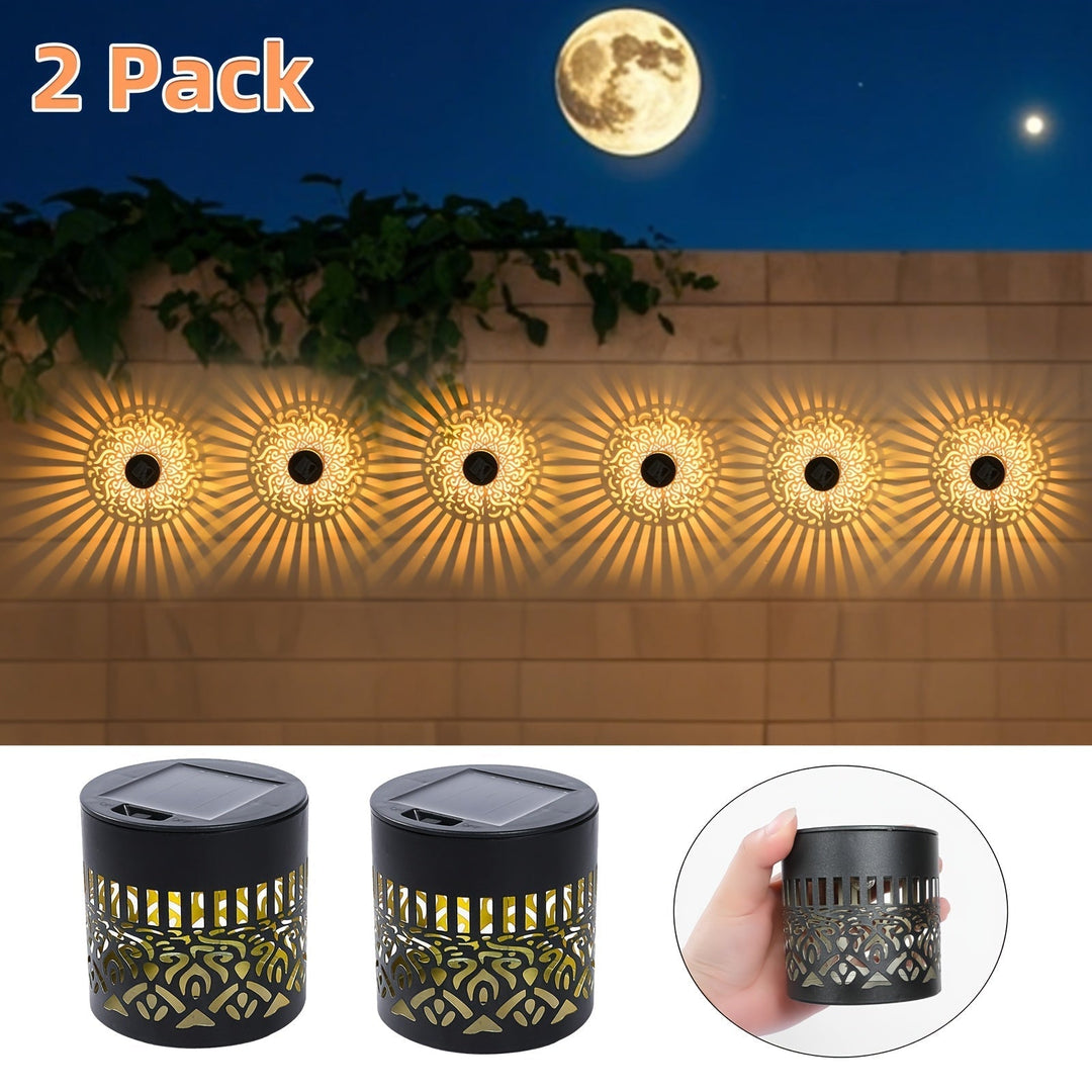 LumoraLicht Appliques Solaires Extérieures Set de 2 | IP65 Étanche | Motif Lumineux Filigrane | Sans Câble & Électricité