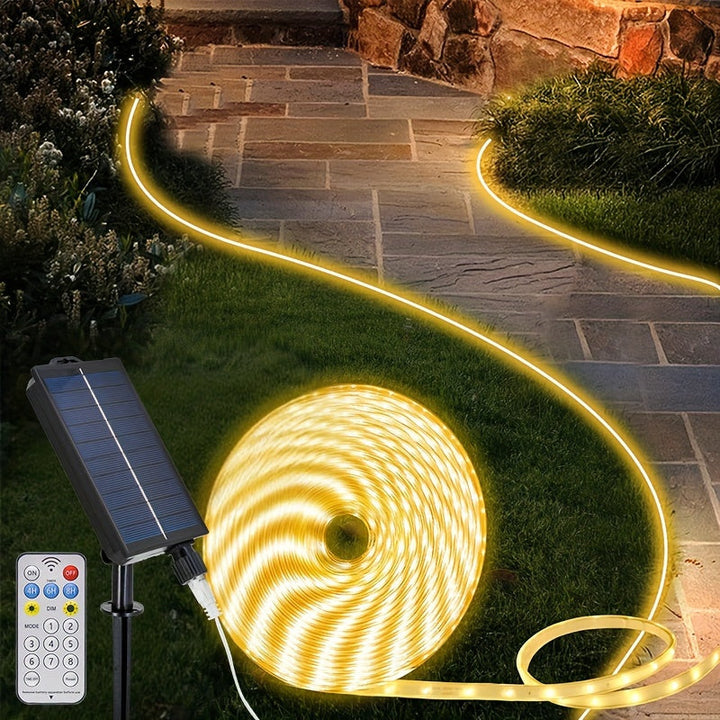 Solvara Flexible Tube LED Solaire avec Télécommande | Éclairage Extérieur Créatif | Énergétiquement Efficace & Résistant aux Intempéries