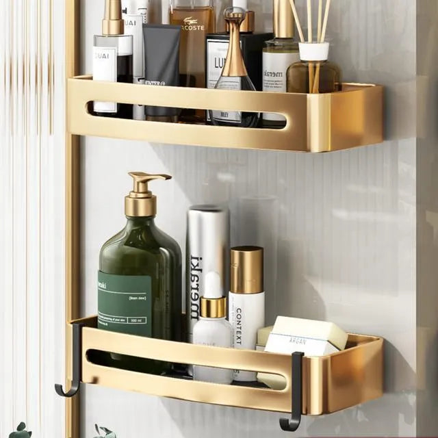 Étagère NEXAVO | Sans Perçage & Moderne | 32×12,5 cm | Acier au carbone & Aluminium | Montage mural gain de place