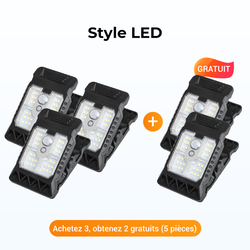 Lumière solaire extérieure à clip