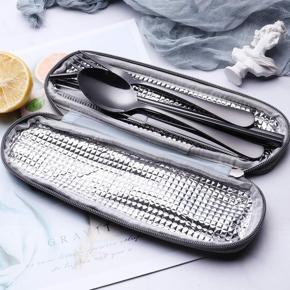Set de couverts GoCutlery | 4 pièces pour emporter | Acier inoxydable & sans BPA | Avec étui de transport