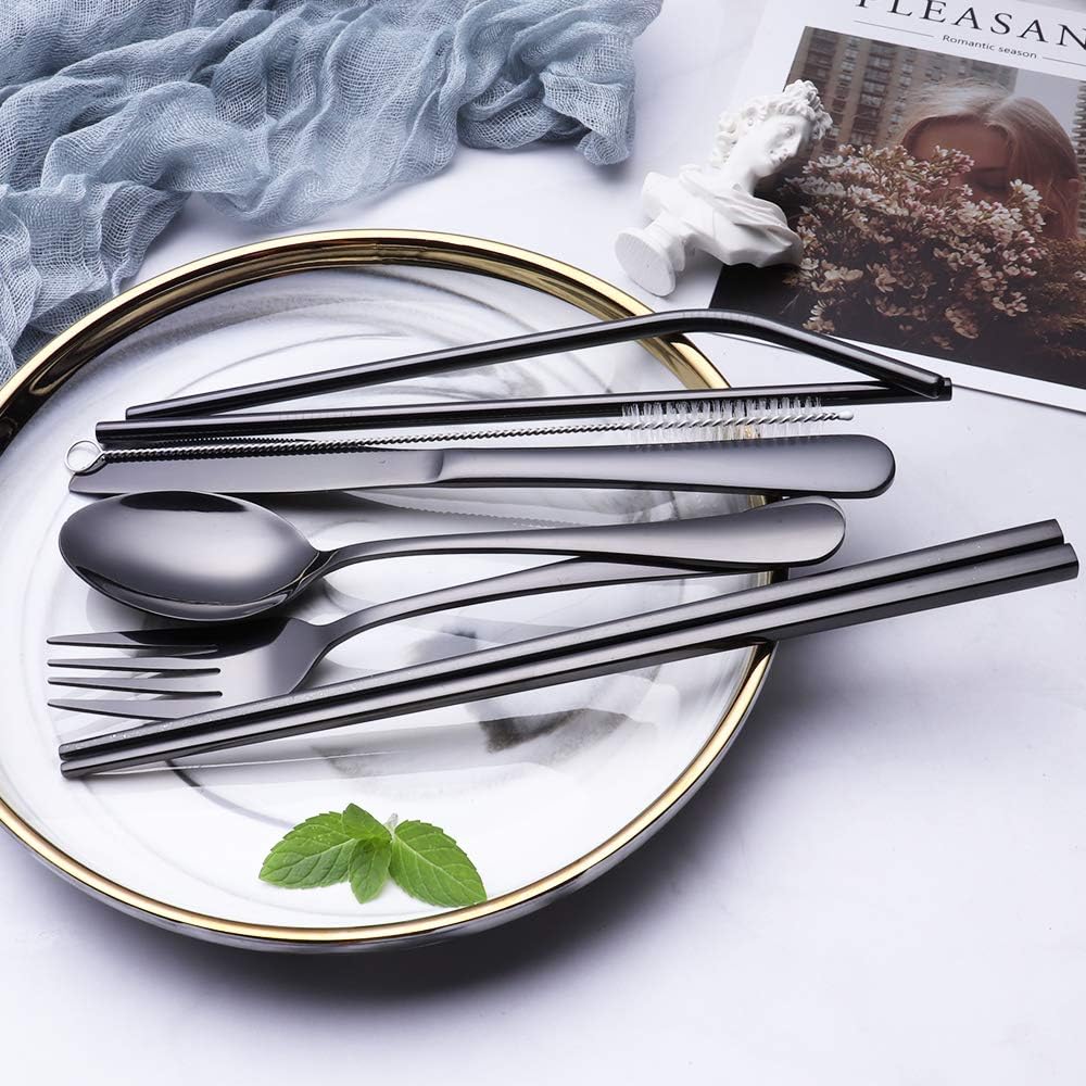 Set de couverts GoCutlery | 4 pièces pour emporter | Acier inoxydable & sans BPA | Avec étui de transport