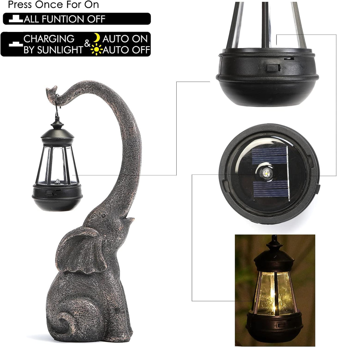 EnchantiLite - Élégante Lampe Solaire Éléphant