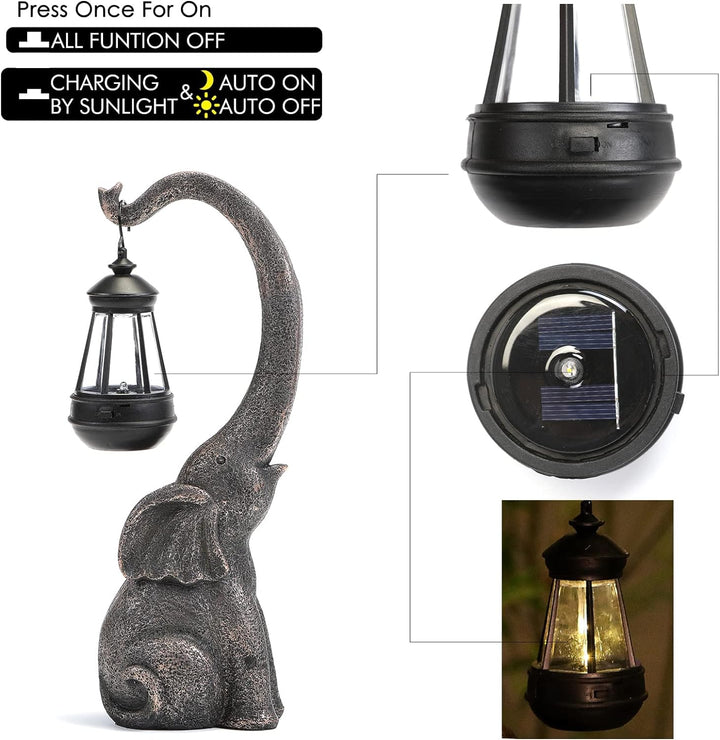 EnchantiLite - Élégante Lampe Solaire Éléphant