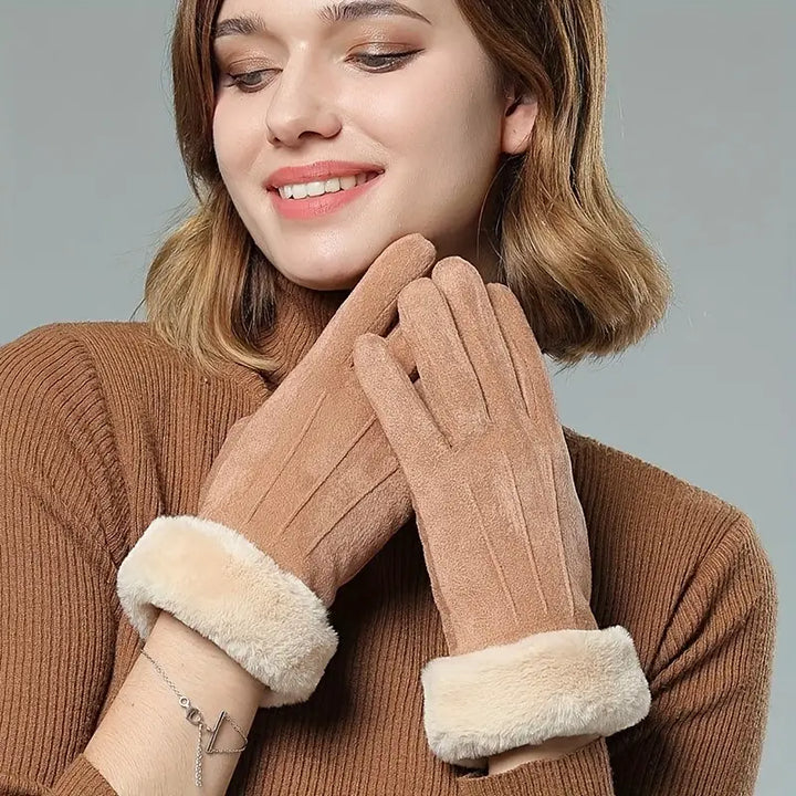 PlushPalm - Gants en velours avec renfort