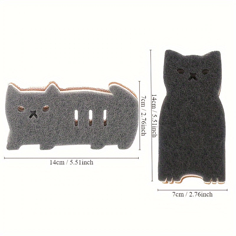 Ensemble d'éponges pour chats Pawlina 4 pièces | Sans rayures & Réutilisable | Pour la cuisine & le ménage | Matériau en mousse haute densité