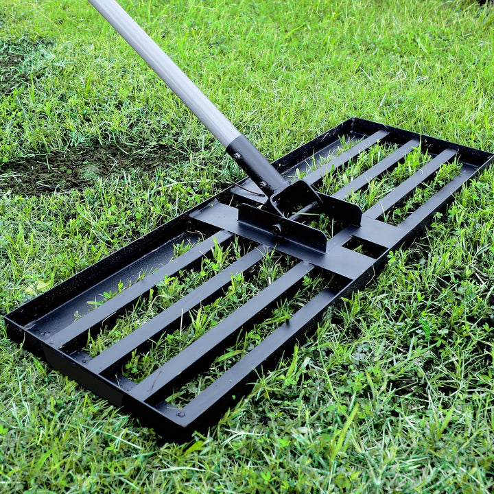 LawnMaster Pro Niveleur de Gazon | Acier Inoxydable & Aluminium | Design de Grille Ouverte | 198 × 43,2 cm