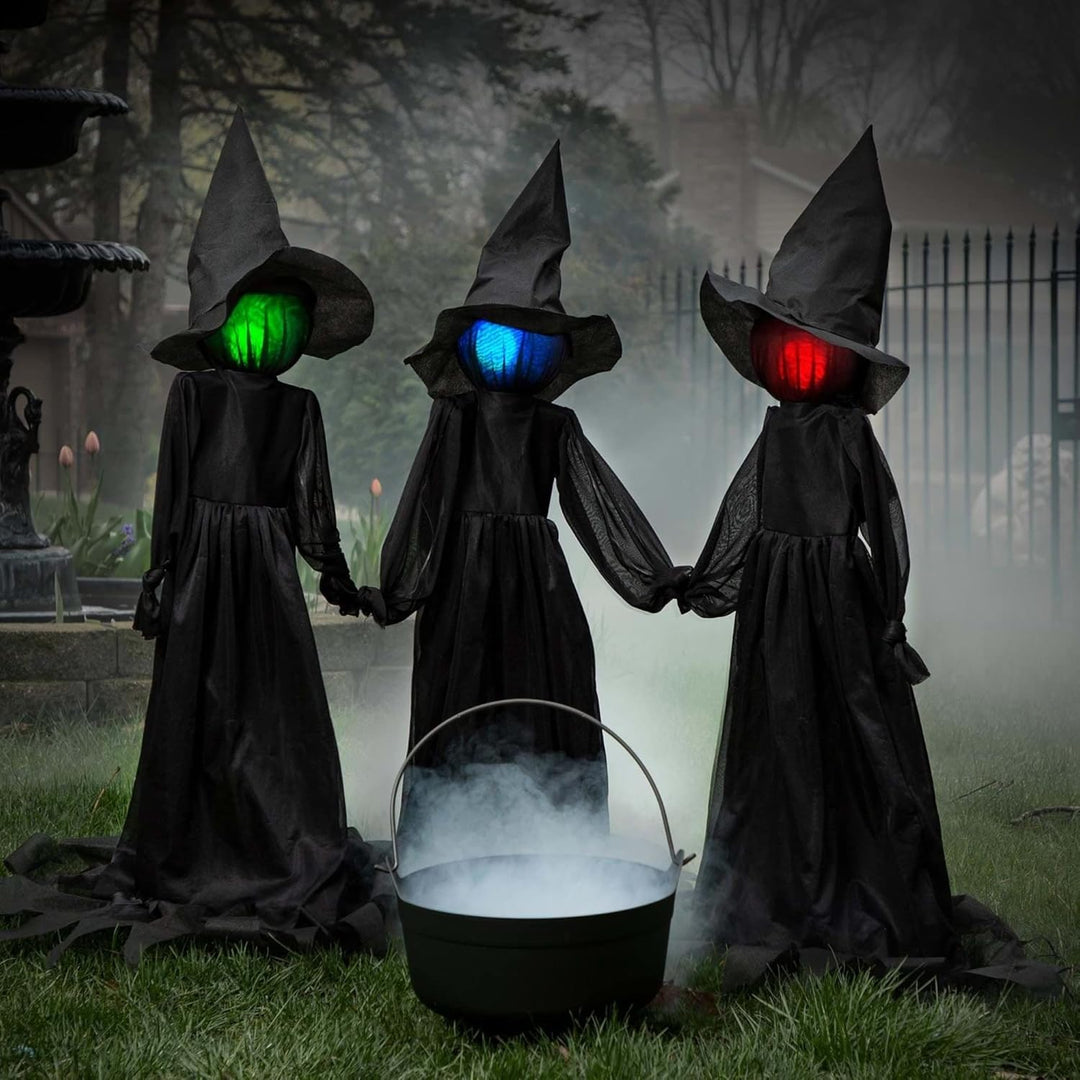 HexaGlow – Trio de sorcières Halloween lumineuses !