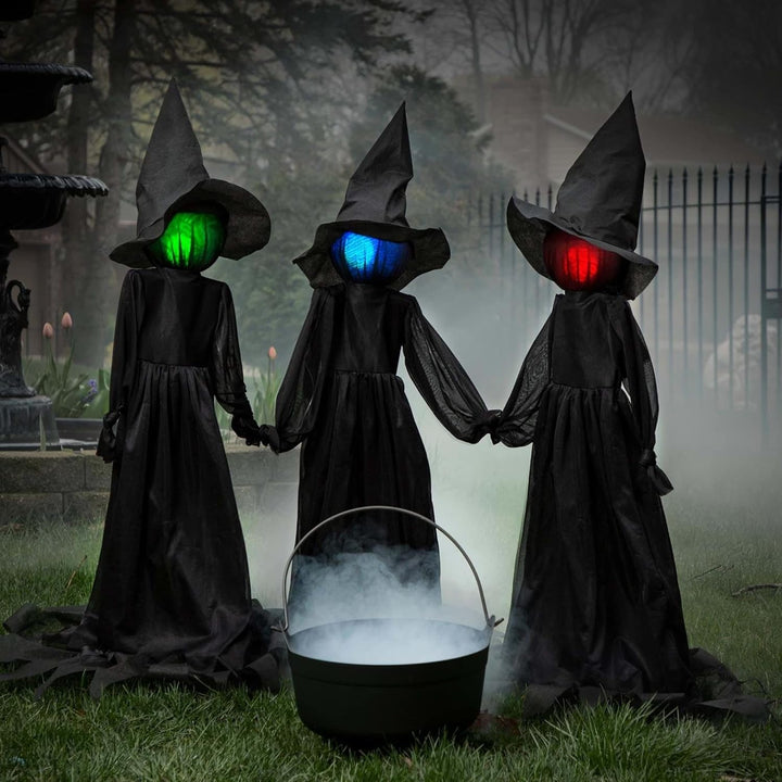 HexaGlow – Trio de sorcières Halloween lumineuses !