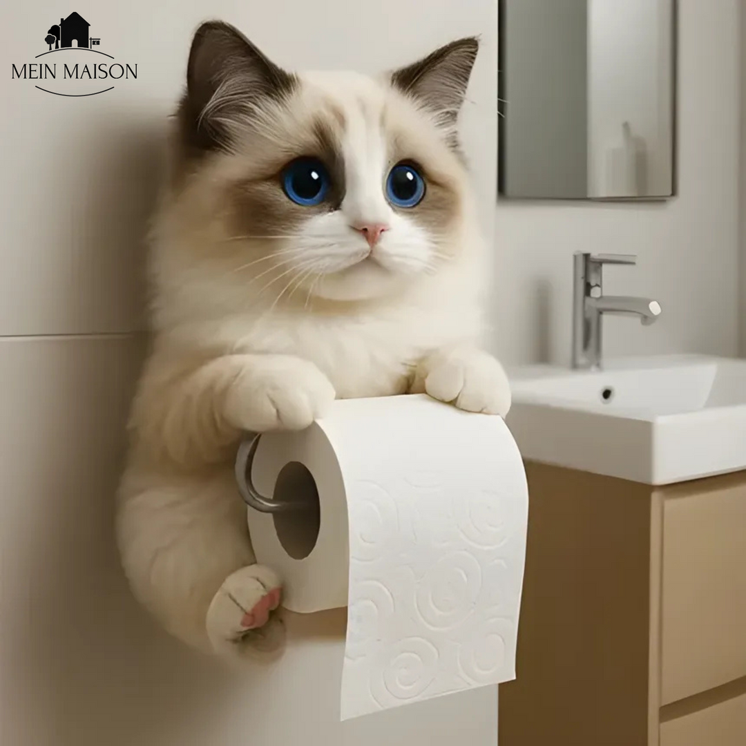 PurrRoll – Le charmant porte-papier toilette pour chats !