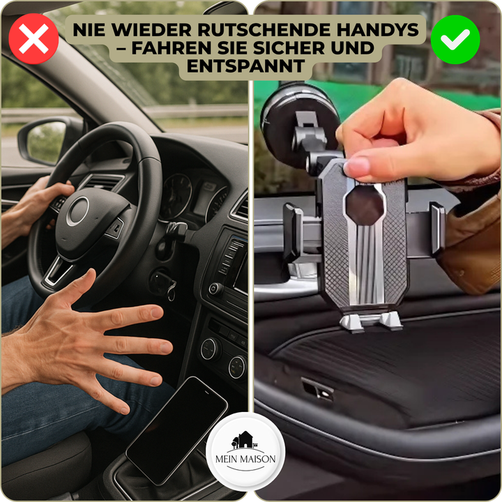Support de téléphone auto GripTech | Forte adhérence par ventouse | Rotation 360° | Utilisation à une main