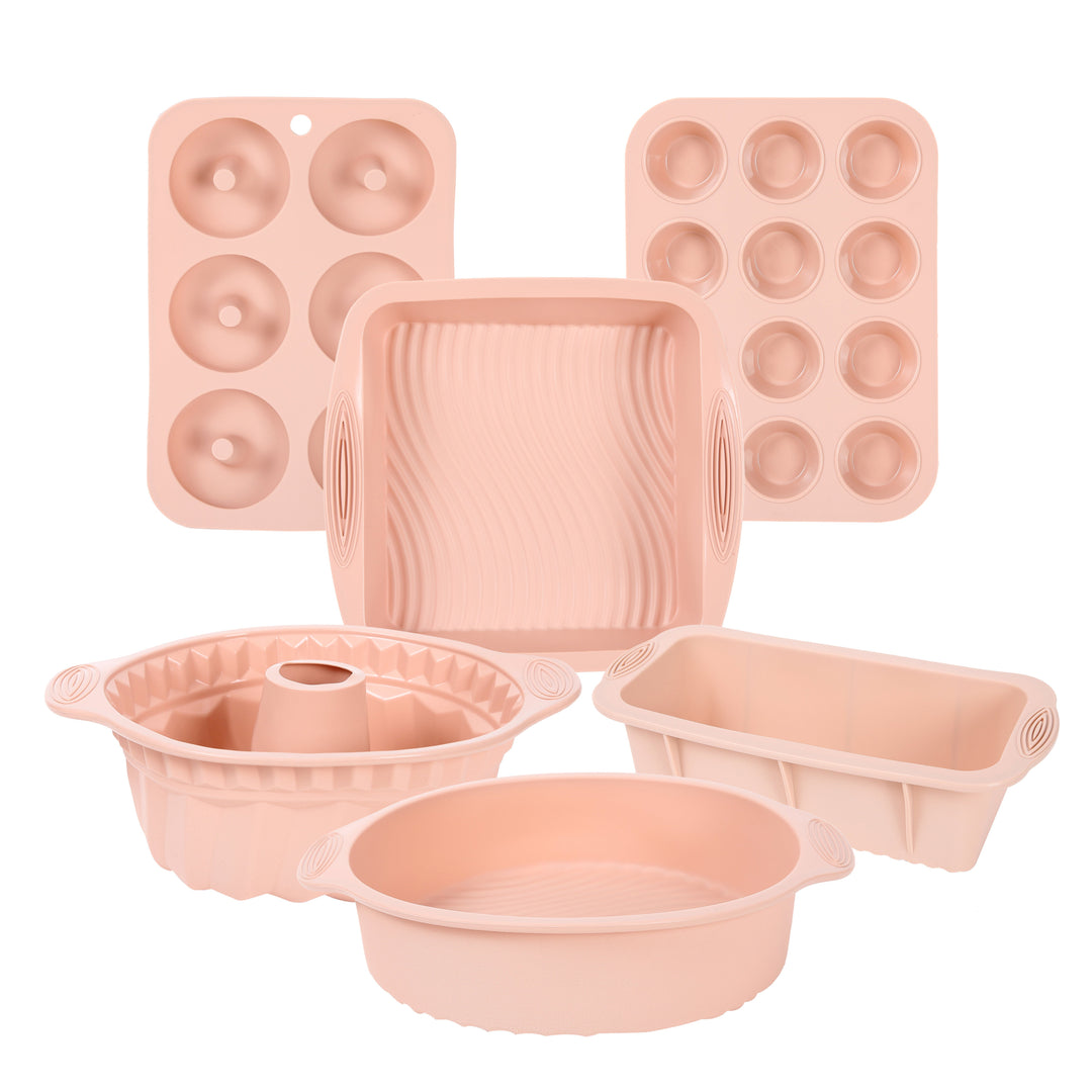 Set de moules à pâtisserie en silicone Bakefinity 6 pièces | Antiadhésif & Flexible | Pour gâteaux, muffins, donuts & pain