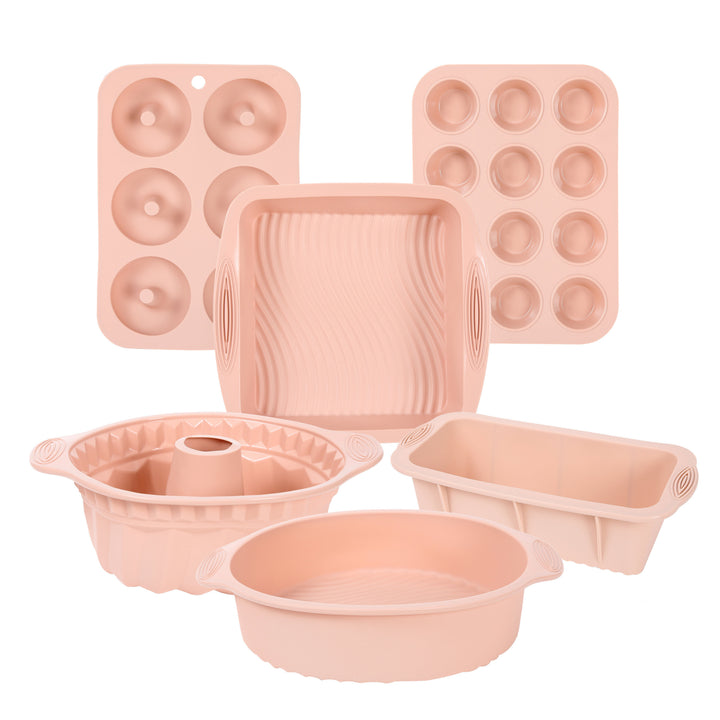 Set de moules à pâtisserie en silicone Bakefinity 6 pièces | Antiadhésif & Flexible | Pour gâteaux, muffins, donuts & pain