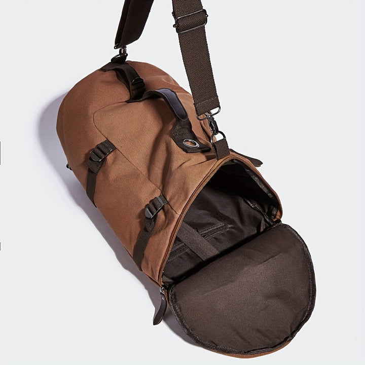 Trekavor Sac à dos pour hommes en toile | Avec détails en cuir | Grand espace de rangement & poches zippées | Bretelles réglables