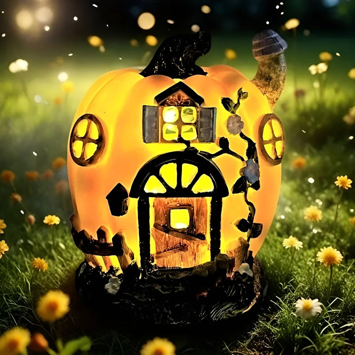 Maison Citrouille Solaire Lumipumpa | Lampe de Jardin LED | Résistante aux Intempéries & Économique en Énergie | Parfaite pour Halloween & Décorations d'Automne