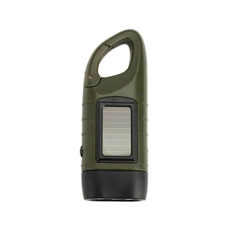 Lampe de poche solaire Solavix | Fonctionnement à manivelle & solaire | Robuste & compact | Lampe de secours LED pour l'extérieur & les urgences