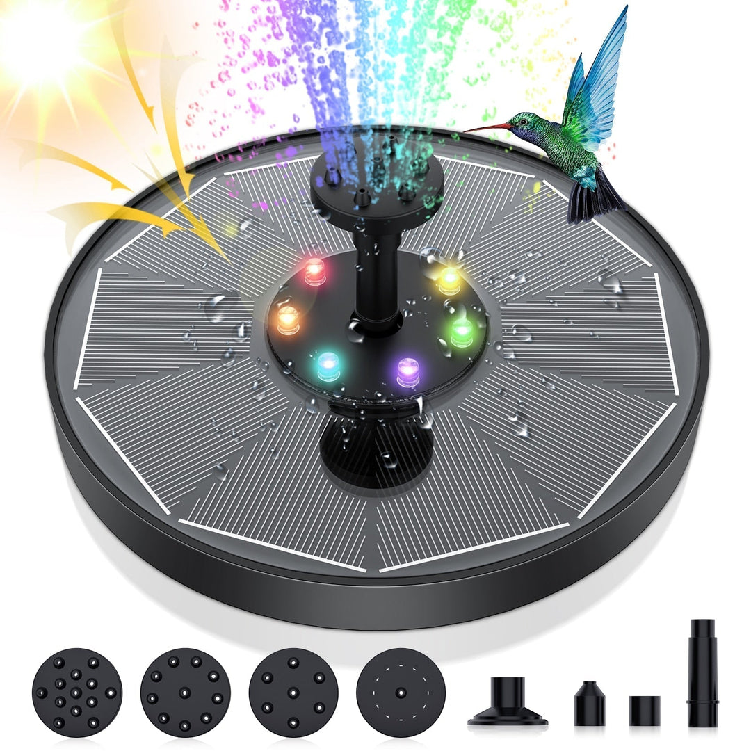 WaterGlow – Fontaine solaire avec LED et 4 motifs de jets d'eau différents !