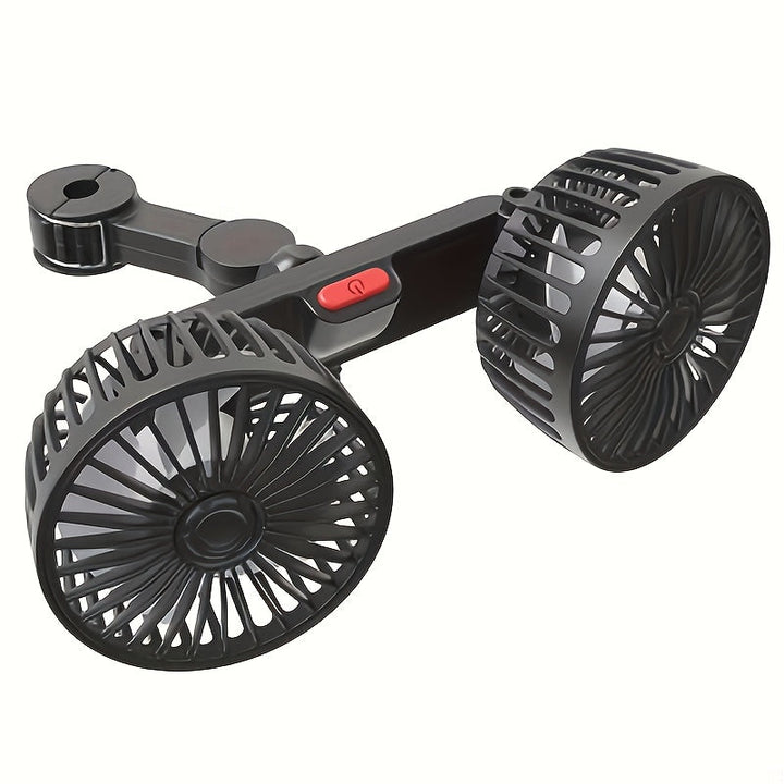 Ventilateur double AirTrek Duo | Pivotant à 360° | Ultra-silencieux & Compact | Ventilateur USB pour voiture avec 5 pales