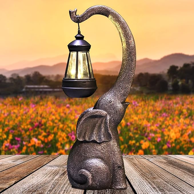 EnchantiLite - Élégante Lampe Solaire Éléphant