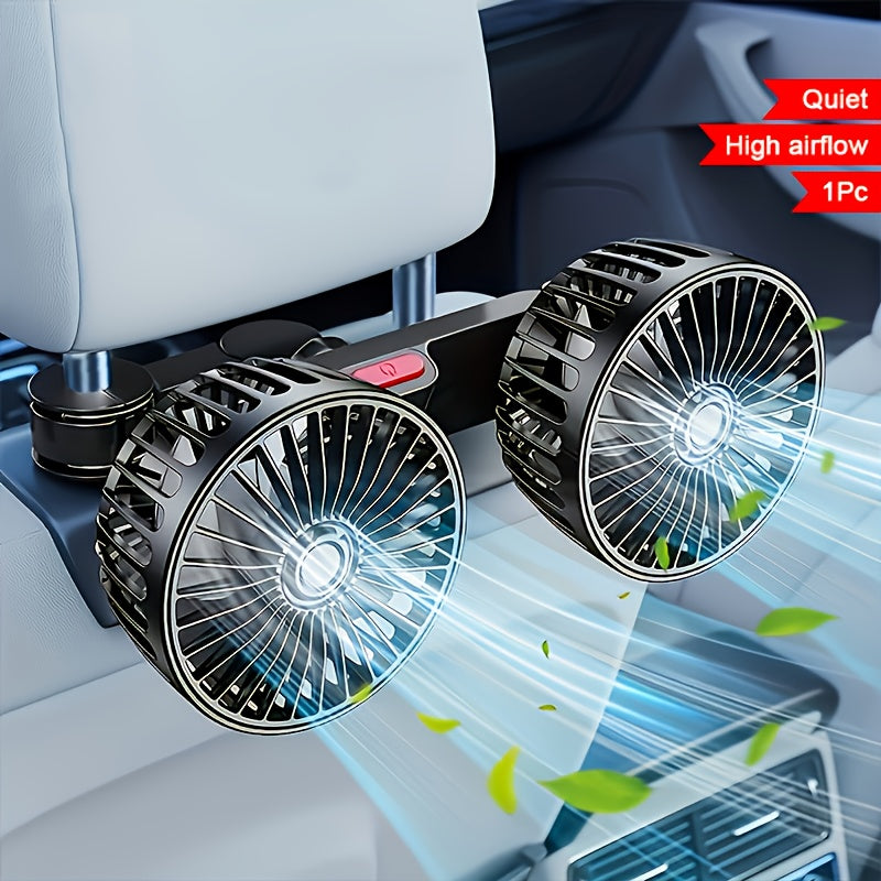 Ventilateur double AirTrek Duo | Pivotant à 360° | Ultra-silencieux & Compact | Ventilateur USB pour voiture avec 5 pales