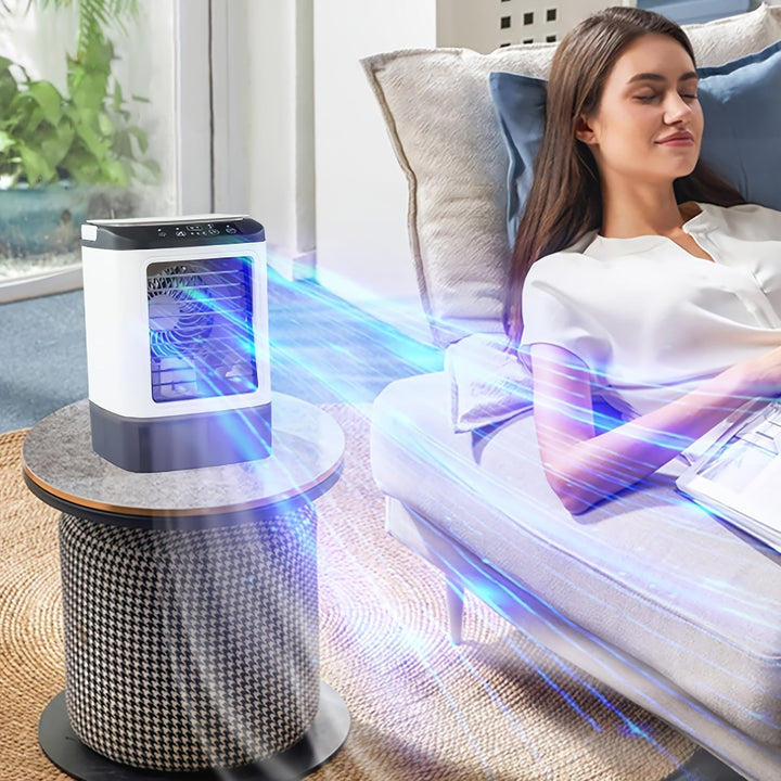 Climatiseur Mini Portable Coolivy | Alimenté par USB | Avec réservoir d'eau et humidification de l'air | Compact et mobile