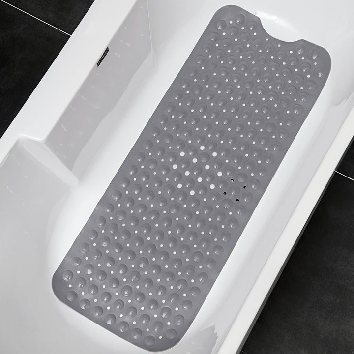 Tapis de bain antidérapant SAFELIA | Extra long (101×40 cm) | Avec ventouses et trous de drainage | PVC