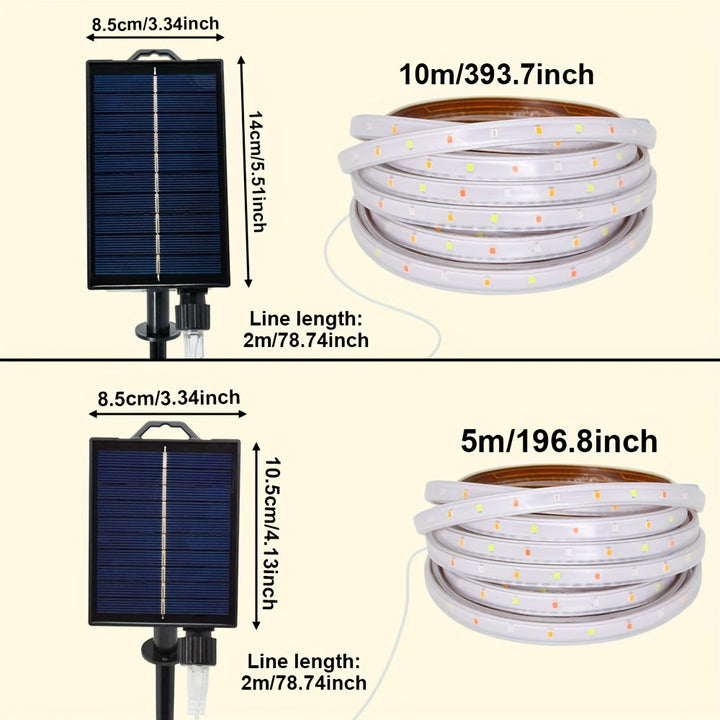 Solvara Flexible Tube LED Solaire avec Télécommande | Éclairage Extérieur Créatif | Énergétiquement Efficace & Résistant aux Intempéries
