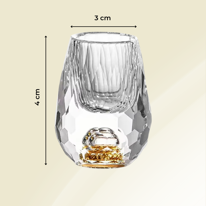Verre à shot en cristal GemChisel | Design luxueux avec paillettes | Stable & Taillé à la main | 10 ml