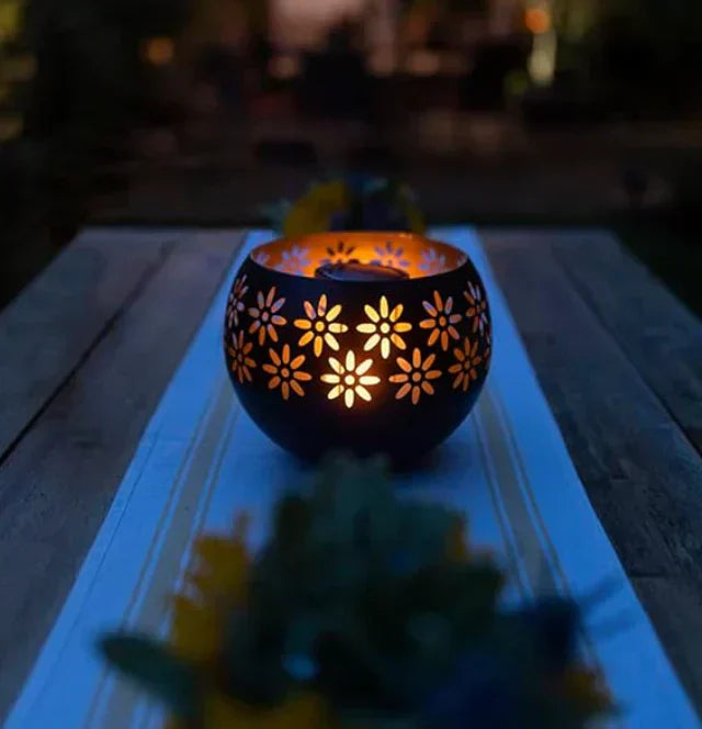 Lampe à bougie | FloraGlow | Lampe parfumée avec motif floral | Dimmable & Décorative | Céramique