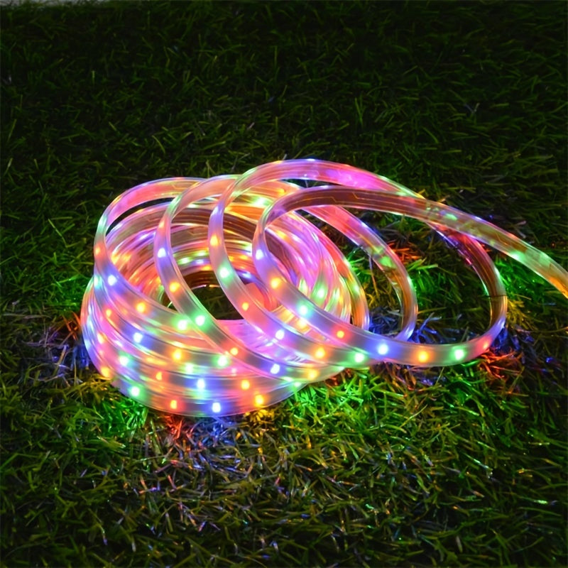 Solvara Flexible Tube LED Solaire avec Télécommande | Éclairage Extérieur Créatif | Énergétiquement Efficace & Résistant aux Intempéries