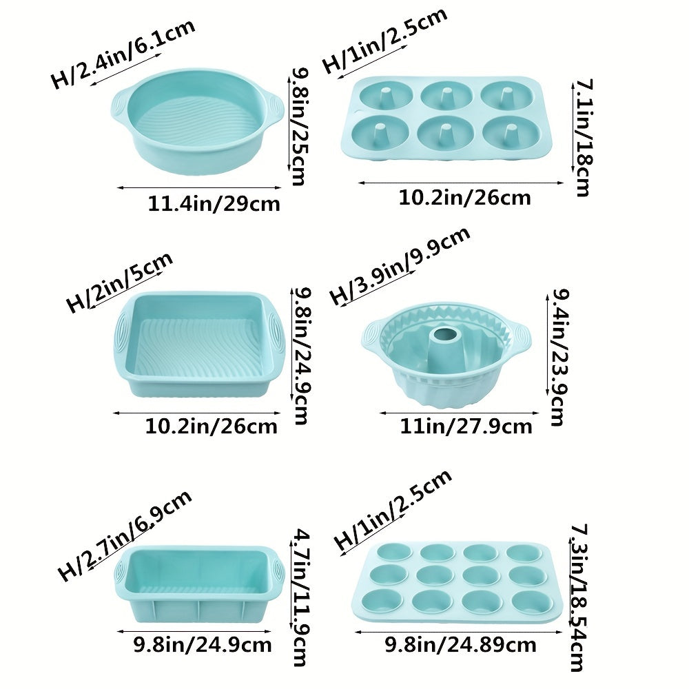 Set de moules à pâtisserie en silicone Bakefinity 6 pièces | Antiadhésif & Flexible | Pour gâteaux, muffins, donuts & pain