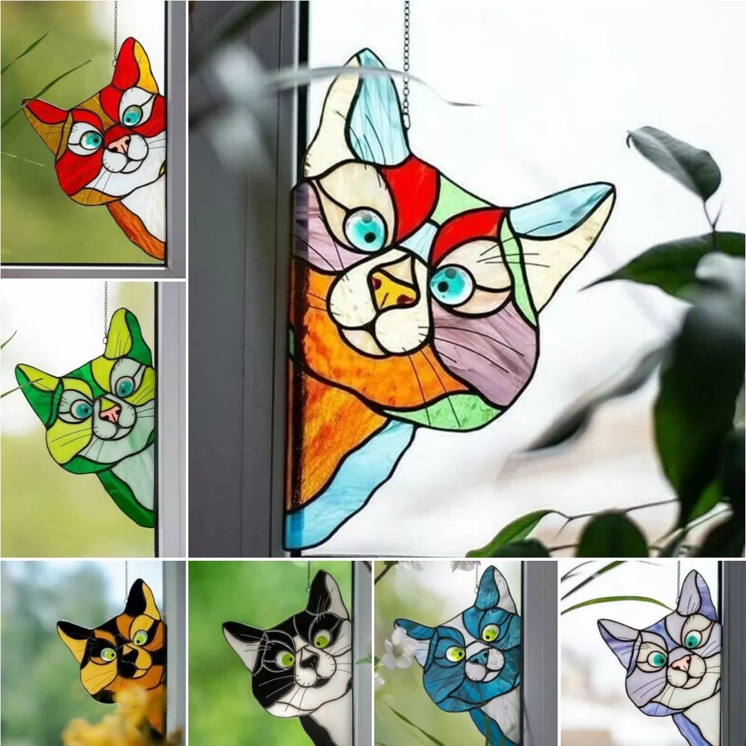 CatPeek – Attrape-soleil en chat fait main pour votre fenêtre !
