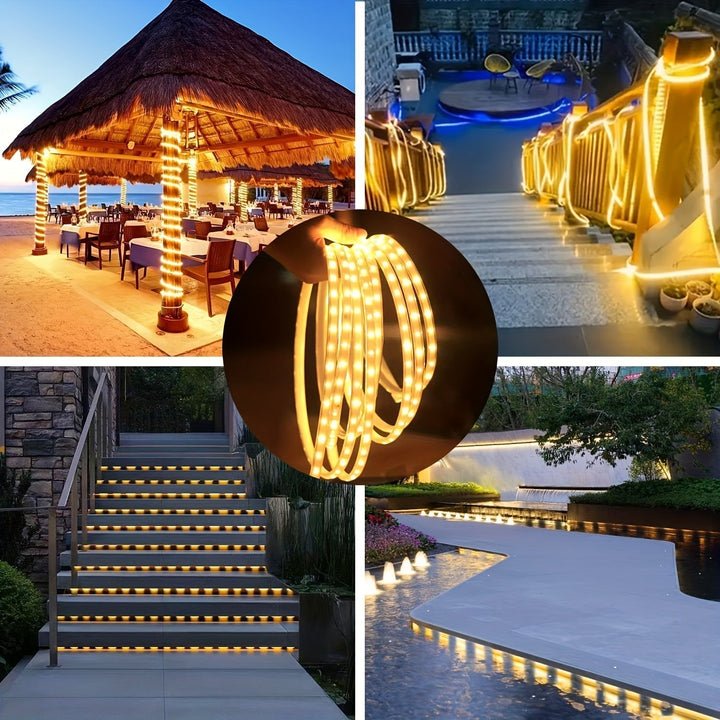 Solvara Flexible Tube LED Solaire avec Télécommande | Éclairage Extérieur Créatif | Énergétiquement Efficace & Résistant aux Intempéries