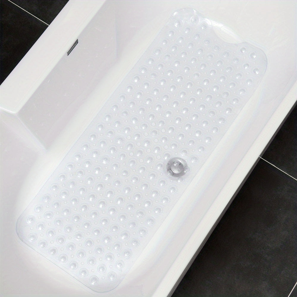 Tapis de bain antidérapant SAFELIA | Extra long (101×40 cm) | Avec ventouses et trous de drainage | PVC