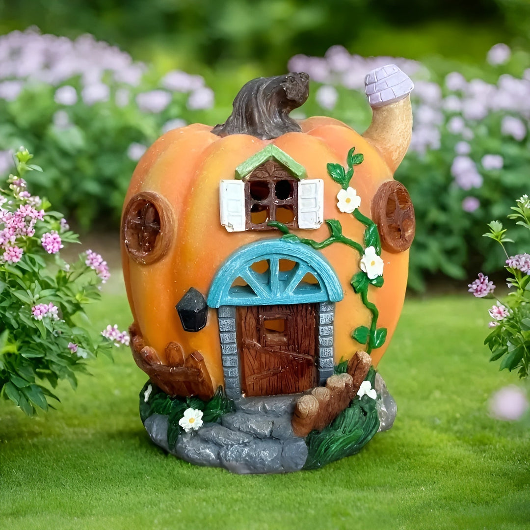Maison Citrouille Solaire Lumipumpa | Lampe de Jardin LED | Résistante aux Intempéries & Économique en Énergie | Parfaite pour Halloween & Décorations d'Automne